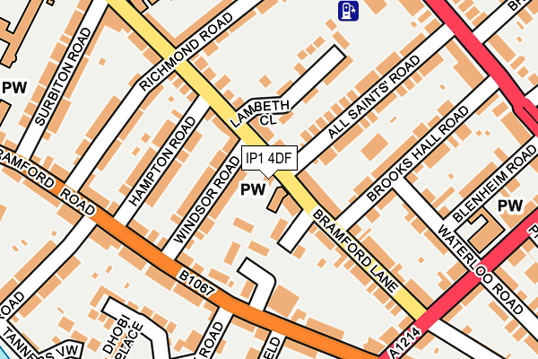 IP1 4DF map - OS OpenMap – Local (Ordnance Survey)