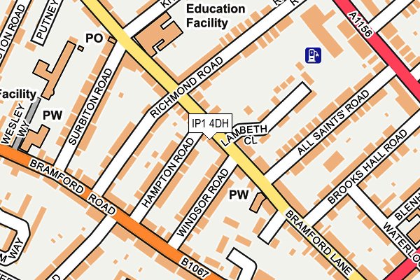 IP1 4DH map - OS OpenMap – Local (Ordnance Survey)