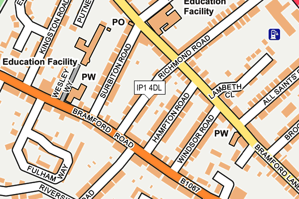 IP1 4DL map - OS OpenMap – Local (Ordnance Survey)