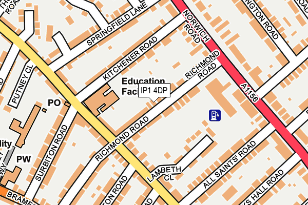 IP1 4DP map - OS OpenMap – Local (Ordnance Survey)