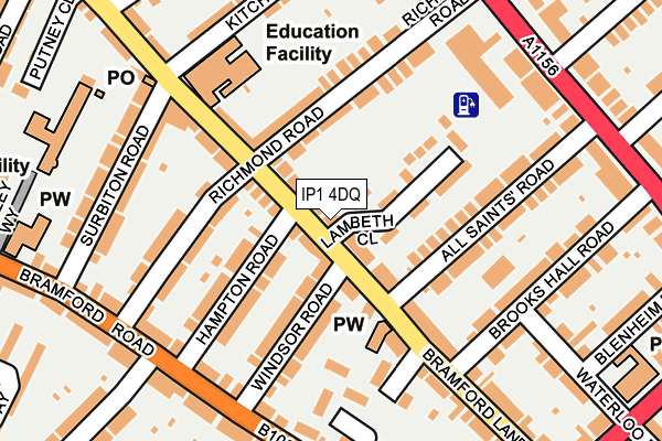IP1 4DQ map - OS OpenMap – Local (Ordnance Survey)