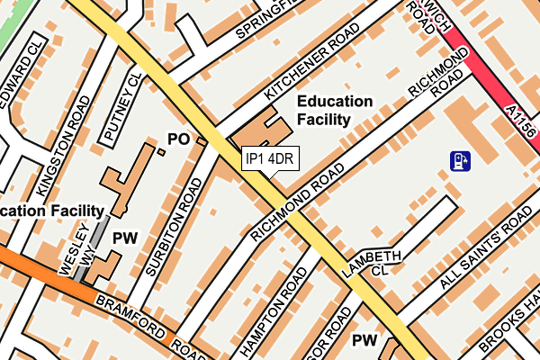 IP1 4DR map - OS OpenMap – Local (Ordnance Survey)