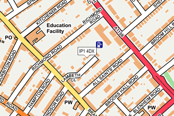 IP1 4DX map - OS OpenMap – Local (Ordnance Survey)