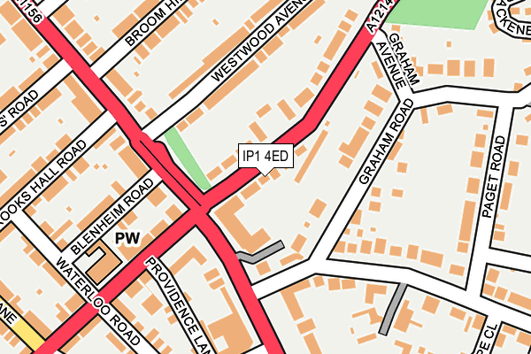 IP1 4ED map - OS OpenMap – Local (Ordnance Survey)