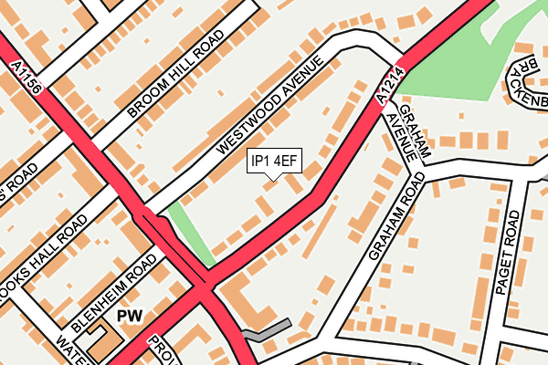 IP1 4EF map - OS OpenMap – Local (Ordnance Survey)
