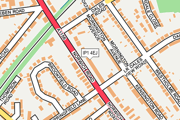 IP1 4EJ map - OS OpenMap – Local (Ordnance Survey)