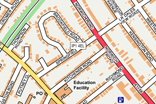 IP1 4EL map - OS OpenMap – Local (Ordnance Survey)