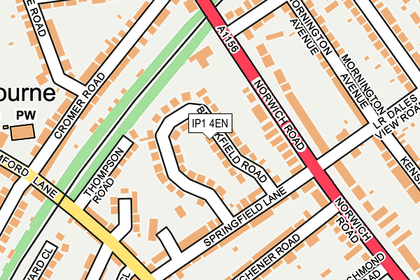 IP1 4EN map - OS OpenMap – Local (Ordnance Survey)