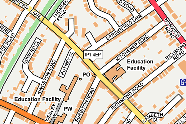 IP1 4EP map - OS OpenMap – Local (Ordnance Survey)