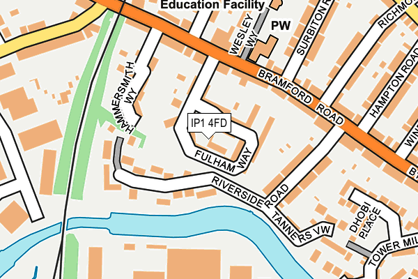 IP1 4FD map - OS OpenMap – Local (Ordnance Survey)
