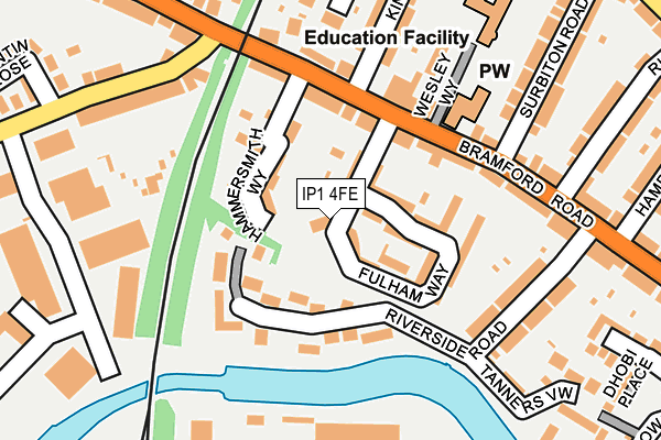 IP1 4FE map - OS OpenMap – Local (Ordnance Survey)