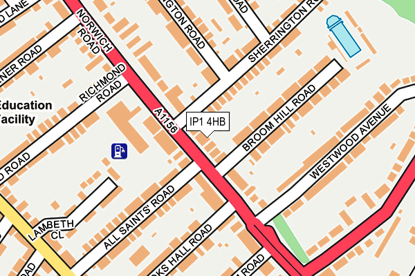 IP1 4HB map - OS OpenMap – Local (Ordnance Survey)