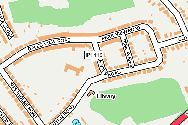 IP1 4HS map - OS OpenMap – Local (Ordnance Survey)