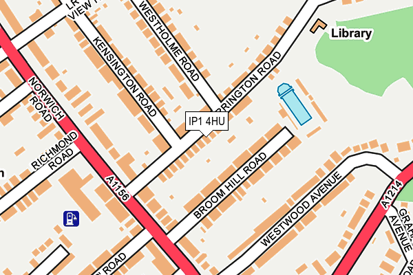 IP1 4HU map - OS OpenMap – Local (Ordnance Survey)