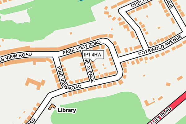 IP1 4HW map - OS OpenMap – Local (Ordnance Survey)