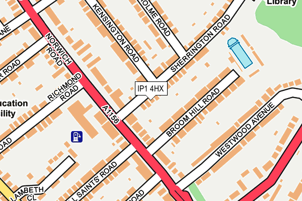 IP1 4HX map - OS OpenMap – Local (Ordnance Survey)