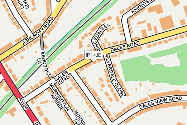 IP1 4JE map - OS OpenMap – Local (Ordnance Survey)