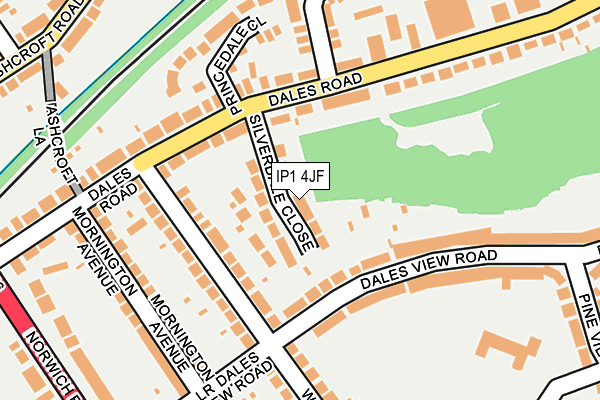 IP1 4JF map - OS OpenMap – Local (Ordnance Survey)