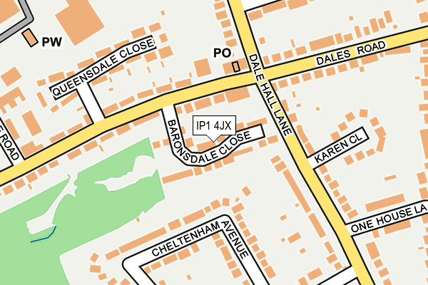 IP1 4JX map - OS OpenMap – Local (Ordnance Survey)
