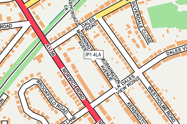 IP1 4LA map - OS OpenMap – Local (Ordnance Survey)