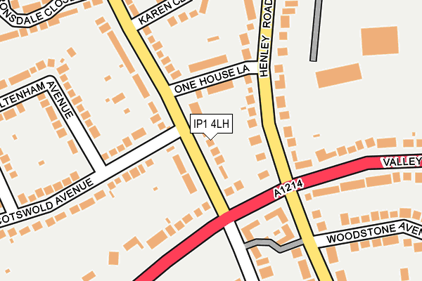 IP1 4LH map - OS OpenMap – Local (Ordnance Survey)