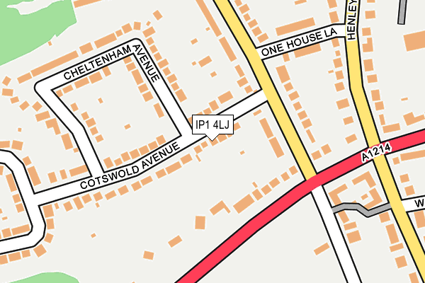 IP1 4LJ map - OS OpenMap – Local (Ordnance Survey)