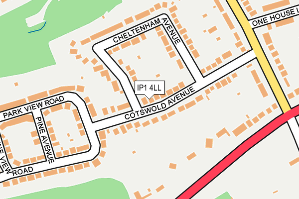 IP1 4LL map - OS OpenMap – Local (Ordnance Survey)