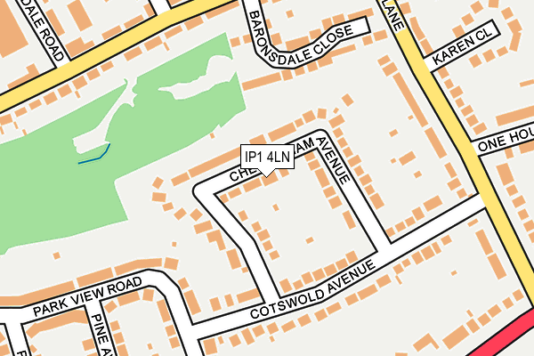 IP1 4LN map - OS OpenMap – Local (Ordnance Survey)