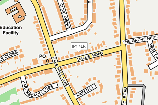 IP1 4LR map - OS OpenMap – Local (Ordnance Survey)