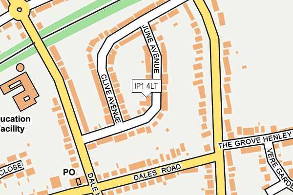 IP1 4LT map - OS OpenMap – Local (Ordnance Survey)