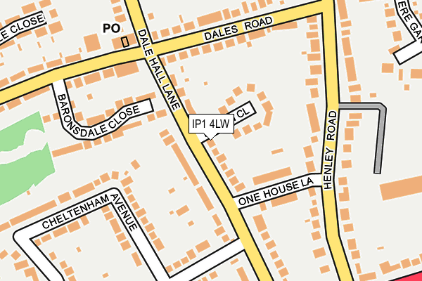IP1 4LW map - OS OpenMap – Local (Ordnance Survey)