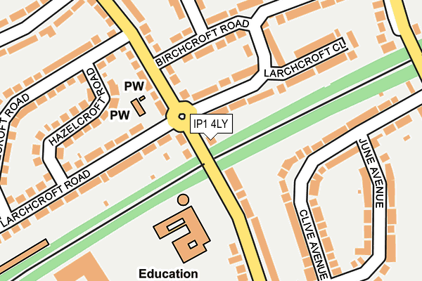 IP1 4LY map - OS OpenMap – Local (Ordnance Survey)