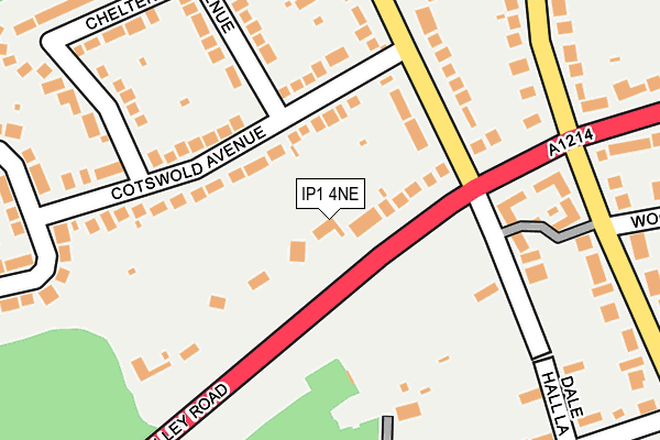 IP1 4NE map - OS OpenMap – Local (Ordnance Survey)