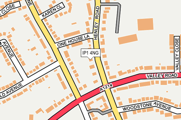 IP1 4NG map - OS OpenMap – Local (Ordnance Survey)