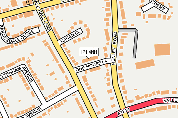 IP1 4NH map - OS OpenMap – Local (Ordnance Survey)