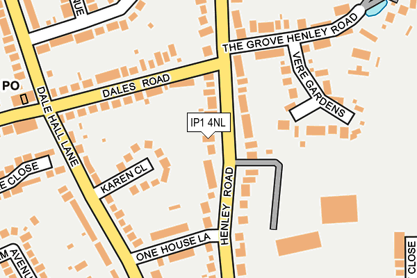IP1 4NL map - OS OpenMap – Local (Ordnance Survey)