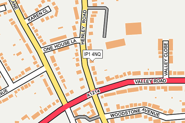 IP1 4NQ map - OS OpenMap – Local (Ordnance Survey)