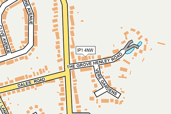 IP1 4NW map - OS OpenMap – Local (Ordnance Survey)