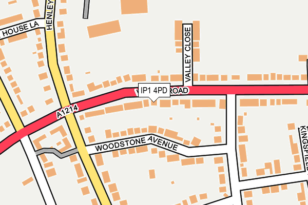 IP1 4PD map - OS OpenMap – Local (Ordnance Survey)