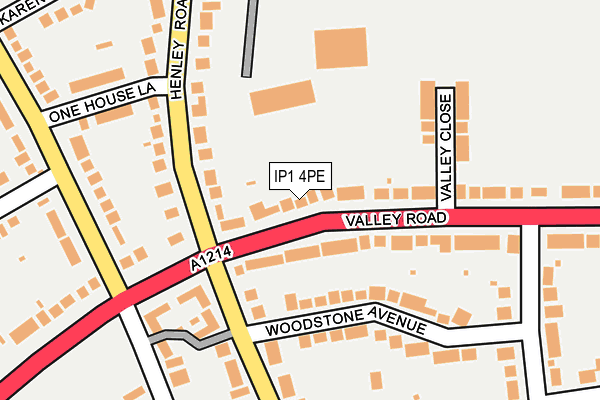 IP1 4PE map - OS OpenMap – Local (Ordnance Survey)