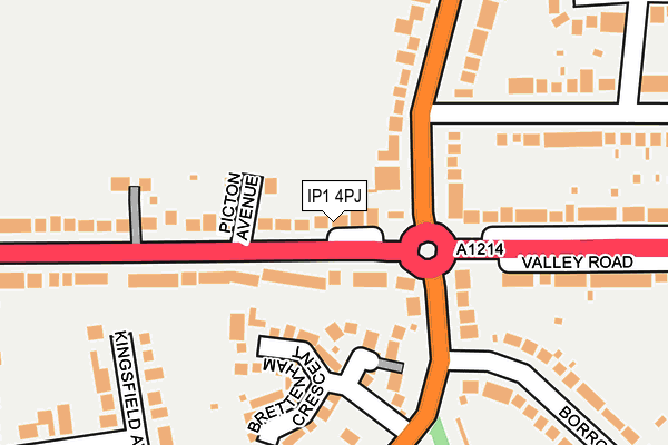 IP1 4PJ map - OS OpenMap – Local (Ordnance Survey)