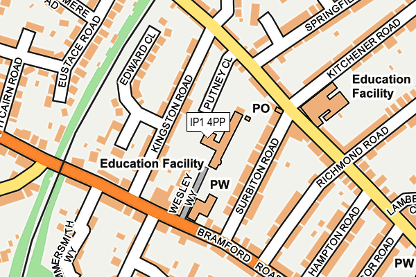 IP1 4PP map - OS OpenMap – Local (Ordnance Survey)