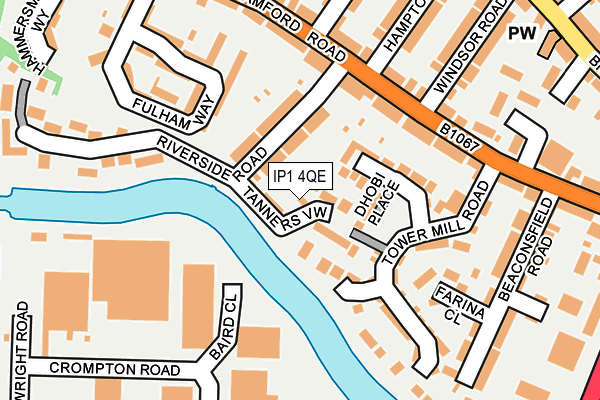 IP1 4QE map - OS OpenMap – Local (Ordnance Survey)