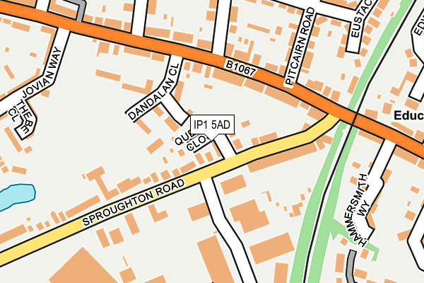 IP1 5AD map - OS OpenMap – Local (Ordnance Survey)