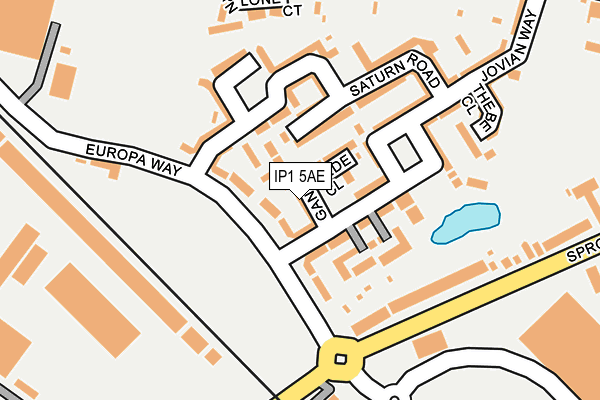 IP1 5AE map - OS OpenMap – Local (Ordnance Survey)