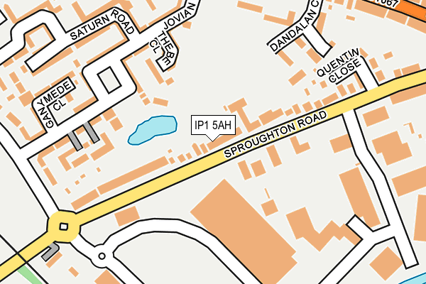 IP1 5AH map - OS OpenMap – Local (Ordnance Survey)