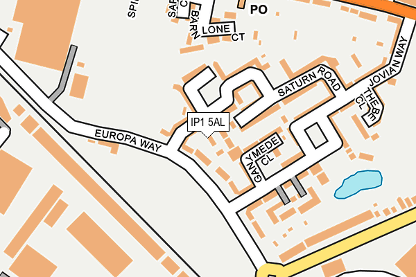 IP1 5AL map - OS OpenMap – Local (Ordnance Survey)