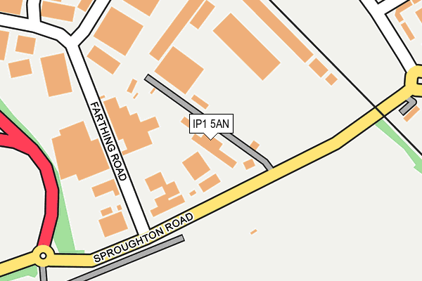 IP1 5AN map - OS OpenMap – Local (Ordnance Survey)