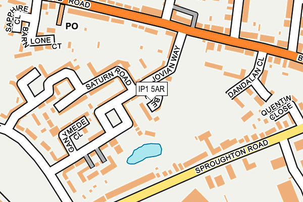 IP1 5AR map - OS OpenMap – Local (Ordnance Survey)