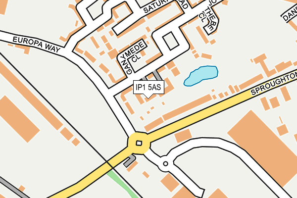 IP1 5AS map - OS OpenMap – Local (Ordnance Survey)